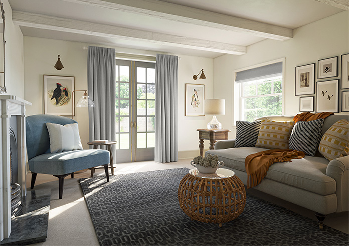 Genoa Faux Silk (Blackout), Silver Shimmer - Made to Measure Curtains - Image 8